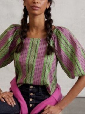 Anthropologie NWOT Porridge balloon sleeves blouse size M